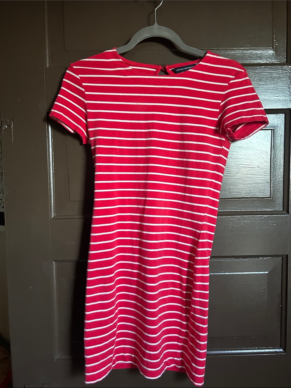 French Connection Red and White Striped Mini Dress